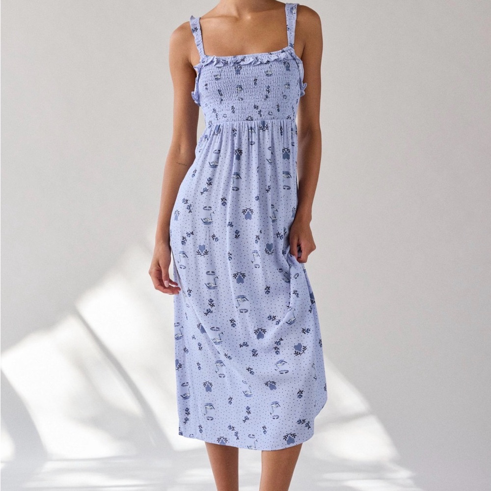 Urban Outfitters Lavender Floral Midi Dress